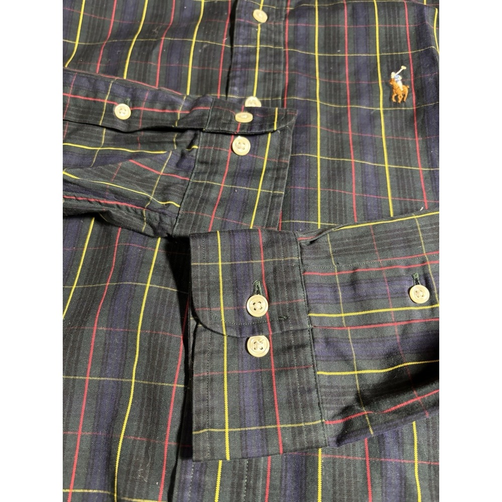 Ralph Lauren Green Plaid Button Down Classic Fit Dress Shirt Men's 14.5 32/33 - Picture 5 of 10